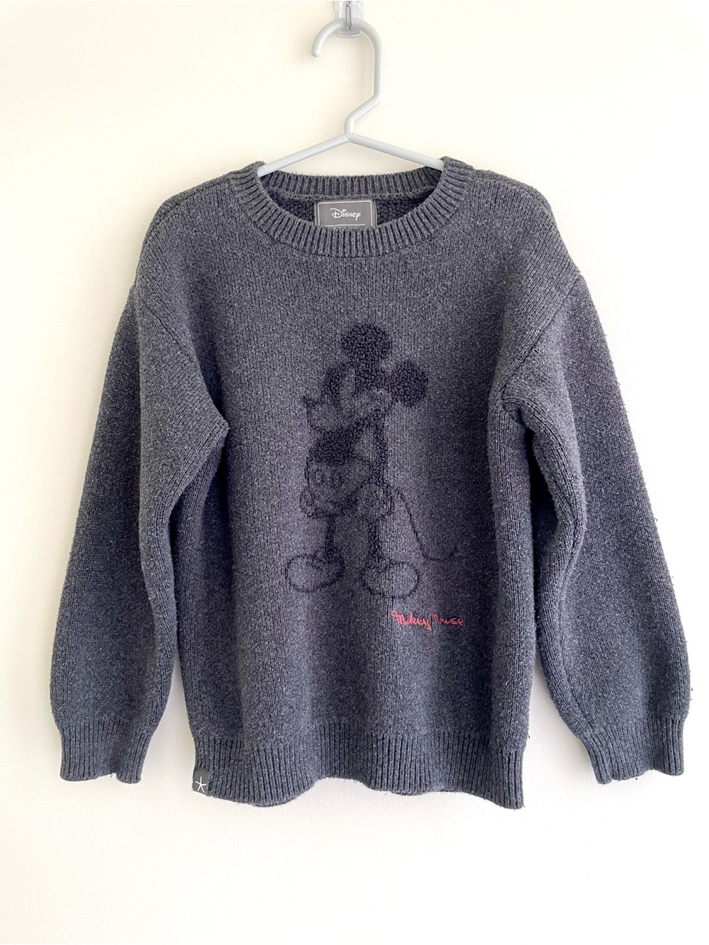 Barefoot Dreams Gray Mickey Mouse Pullover Cozy Sweater